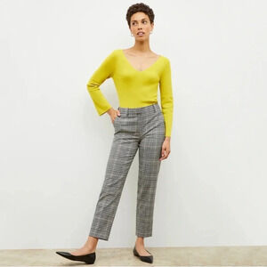M.M. LaFleur Mejia Trouser Pant in Plaid Sharkskin Size 0
